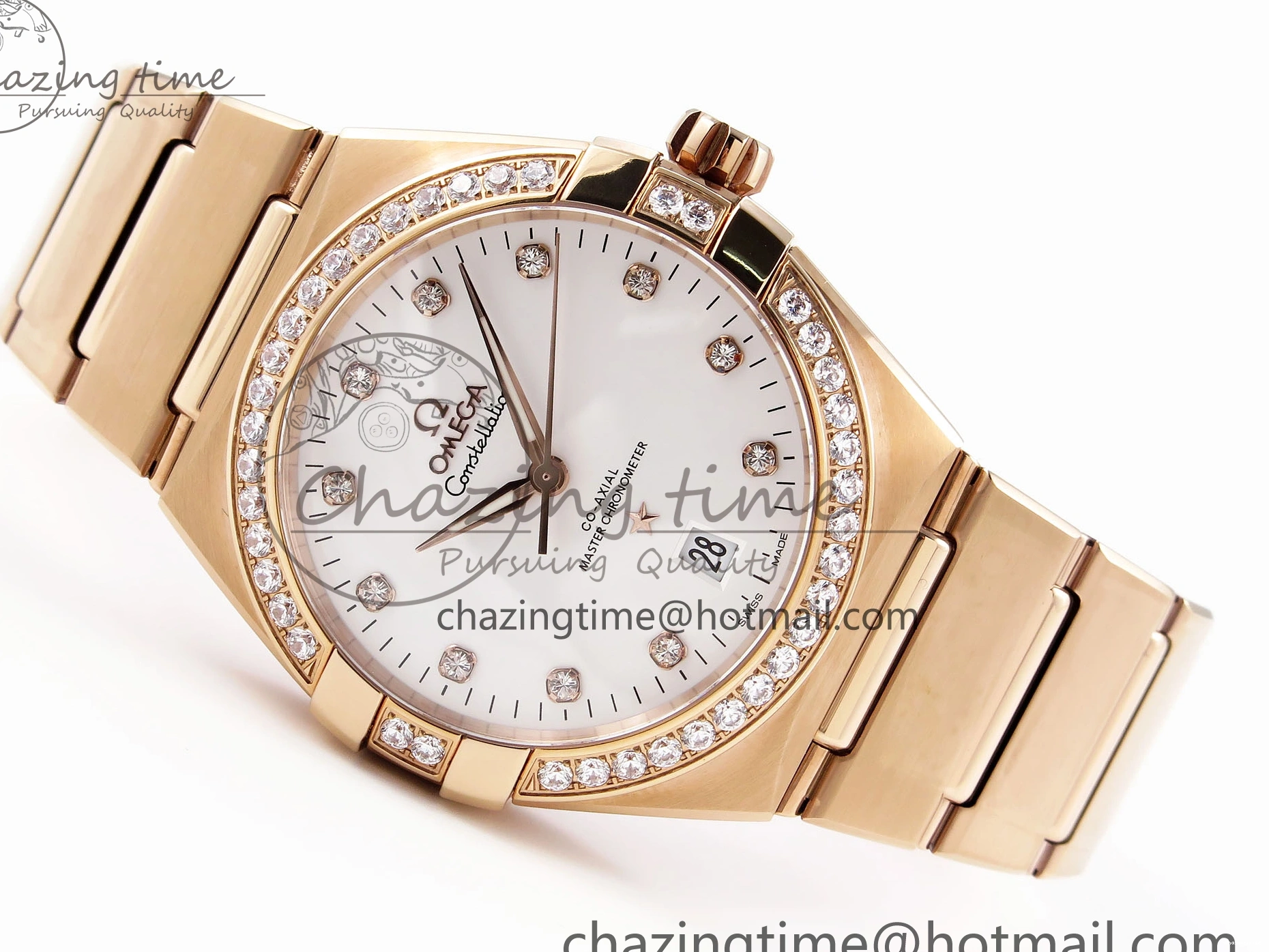 0216 Soft Constellation 39mm RG Diamonds Bezel ASWF 1:1 Best Edition White Dial on RG Bracelet A 7783